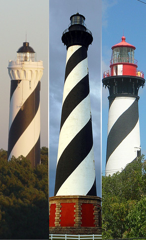 Phare de Contis-Plage et julmeaux du phare de Contis-Plage