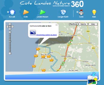 Une visite virtuelle de Contis sur le site Cote Landes Nature 360