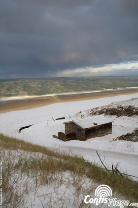 Contis Plage sous la neige