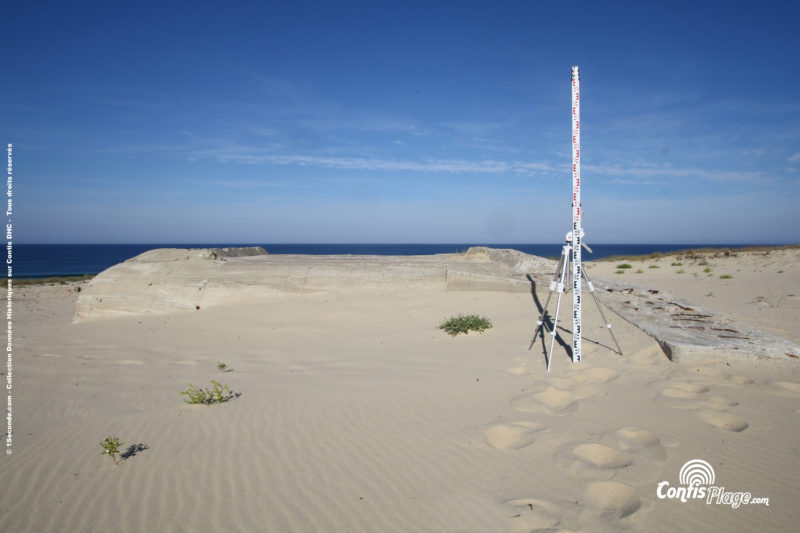 Échelle 2m - face Est - bunker R612 - Position Ba02 Contis - septembre 2016