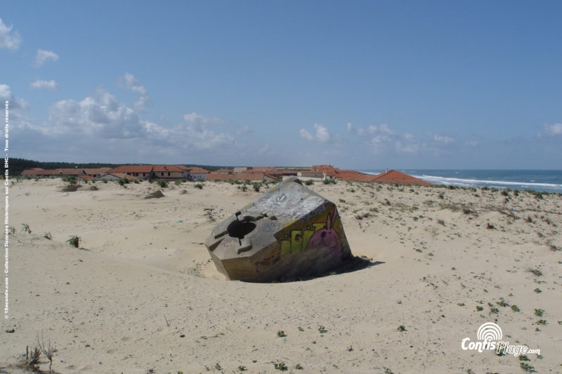 Tobruck pour tourelle de char (modèle Vf58c) visible à St-Girons Plage